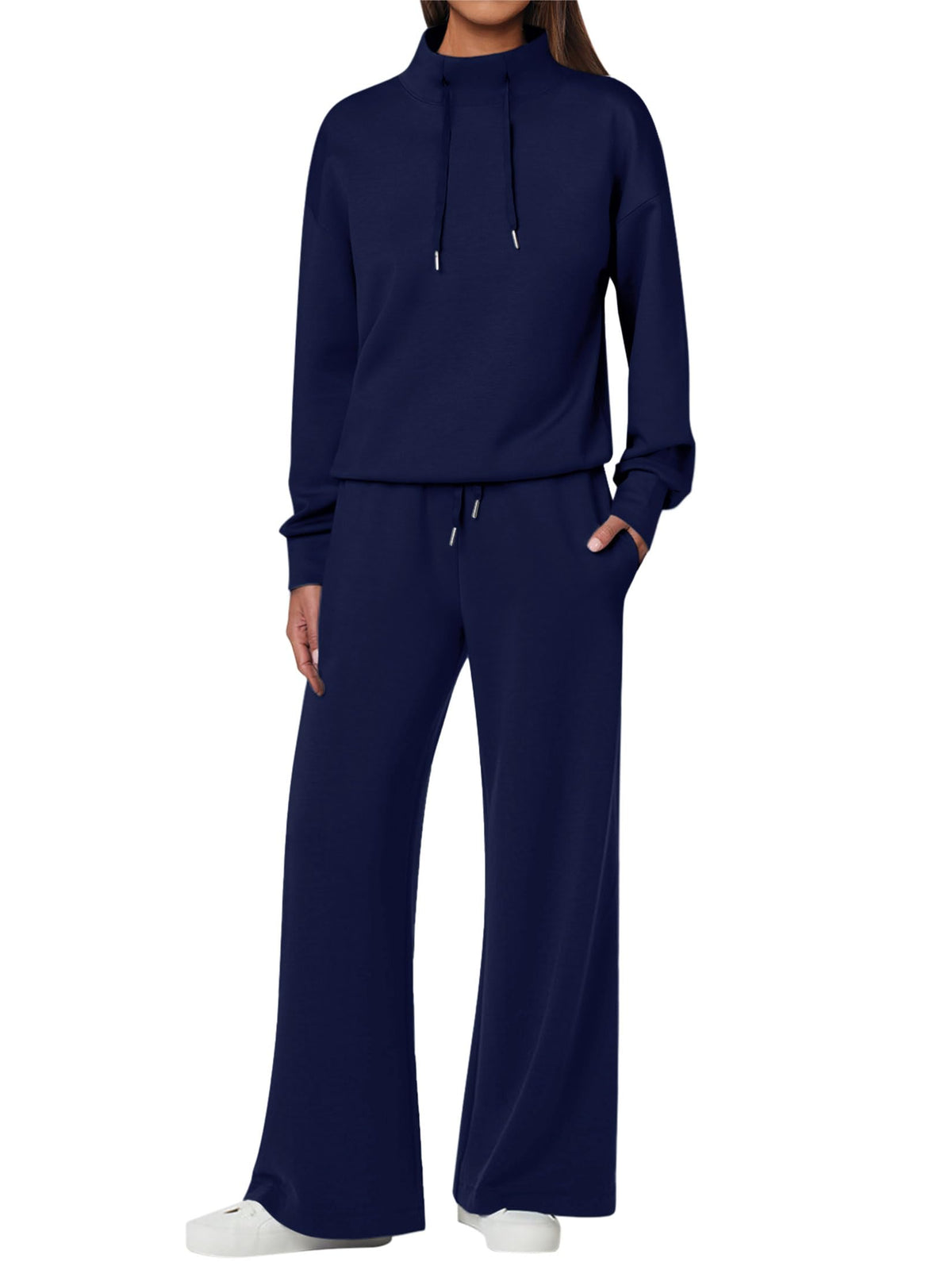 NEU 🔥 Damen Baumwolle Zweiteiler Oversized Kapuzenpullover Weite Beine Jogginghose Lässiges Set