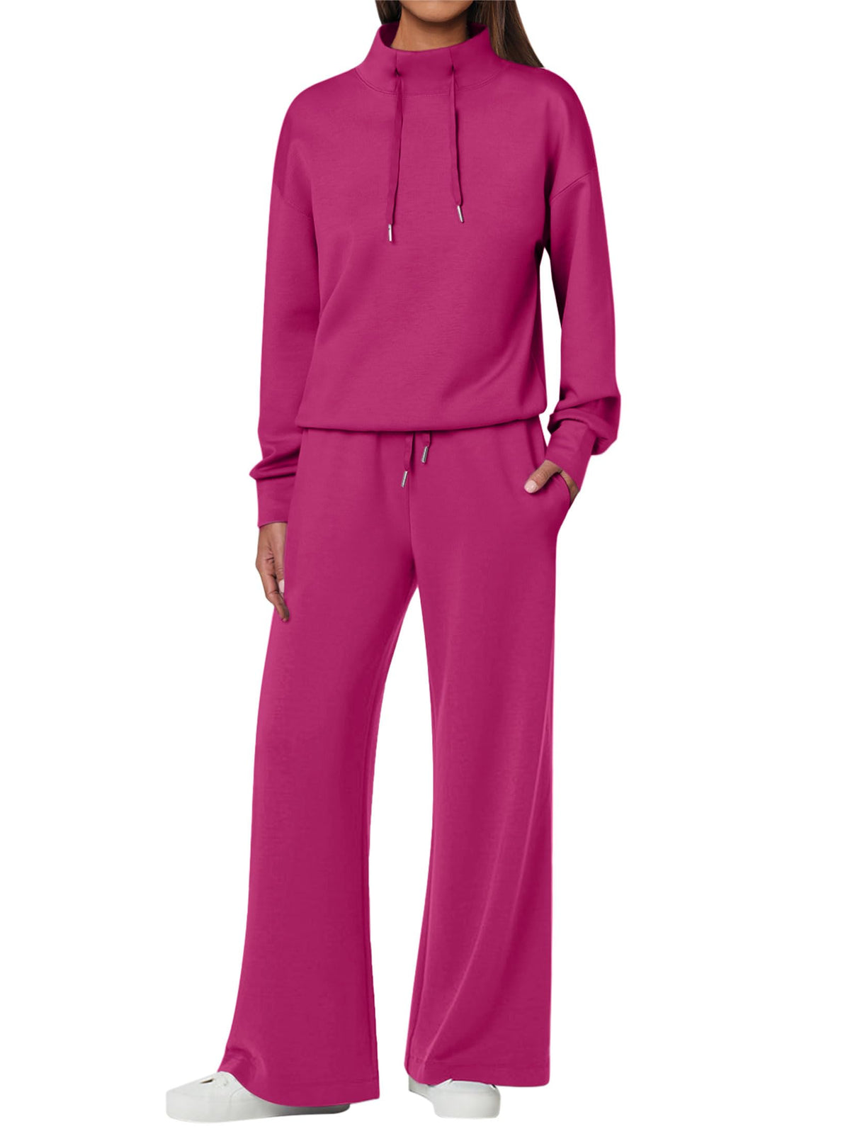 NEU 🔥 Damen Baumwolle Zweiteiler Oversized Kapuzenpullover Weite Beine Jogginghose Lässiges Set