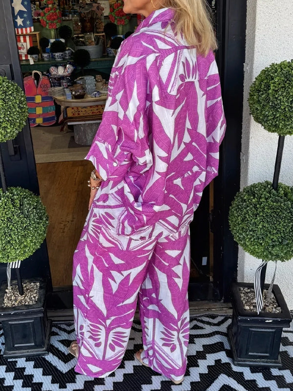 New🔥Women's floral casual loose two-piece suit