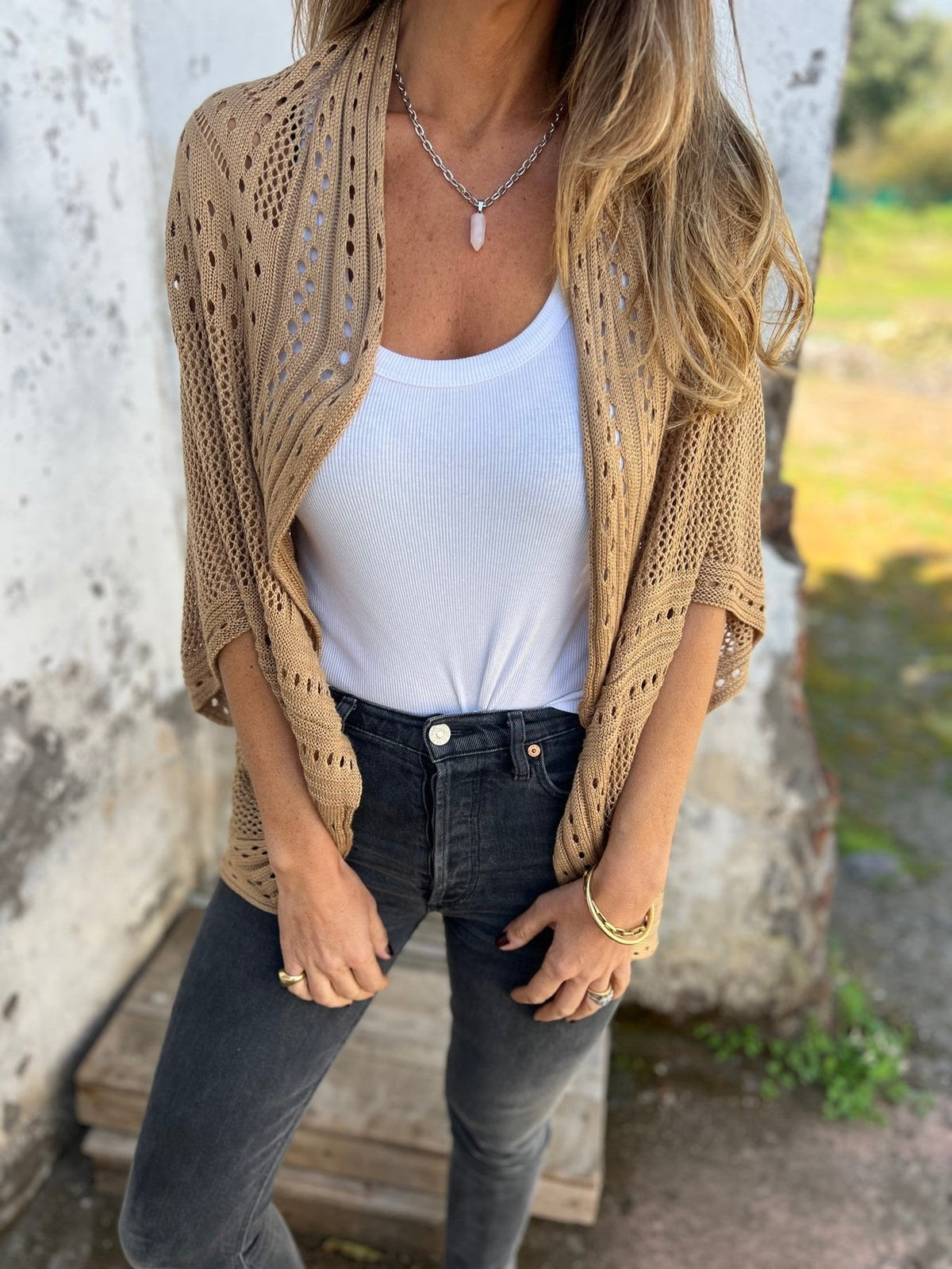 CLEARANCE🔥Women's Hollow Half Sleeve Cardigan
