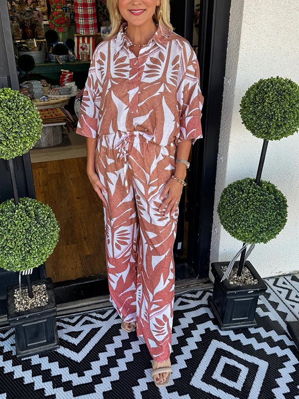 New🔥Women's floral casual loose two-piece suit