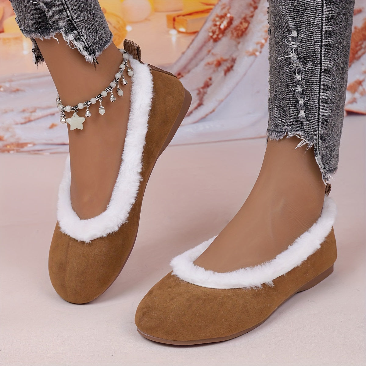 🔥Last Day Promotion 50% OFF - Women's Fashion Soft Mary Jane Plush Flat Shoes