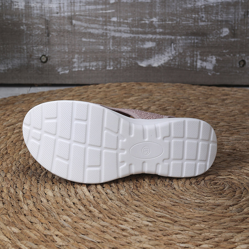 Atmungsaktive Strick-Plateau-Sandalen für Damen